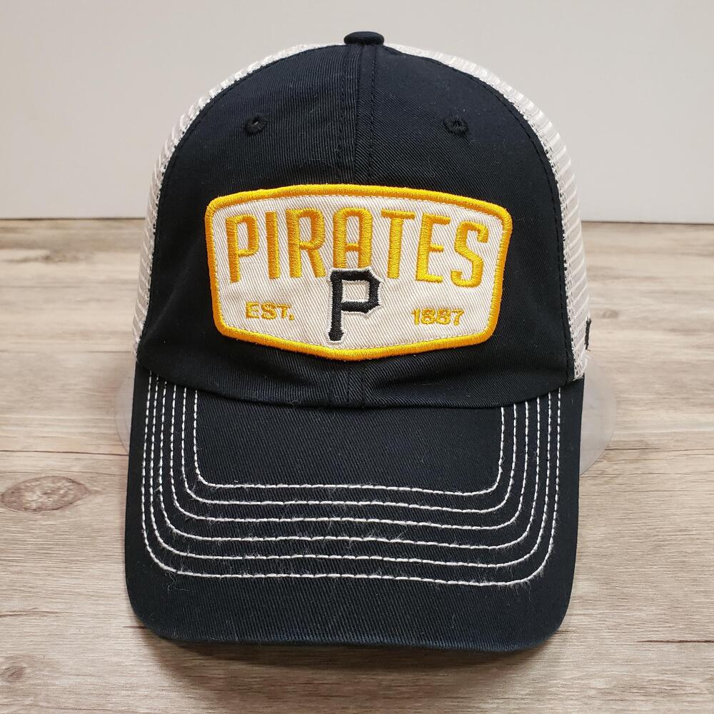 Pittsburgh Pirates Hat Cap Snap Back Mens OSFA Black MLB Baseball Trucker 47